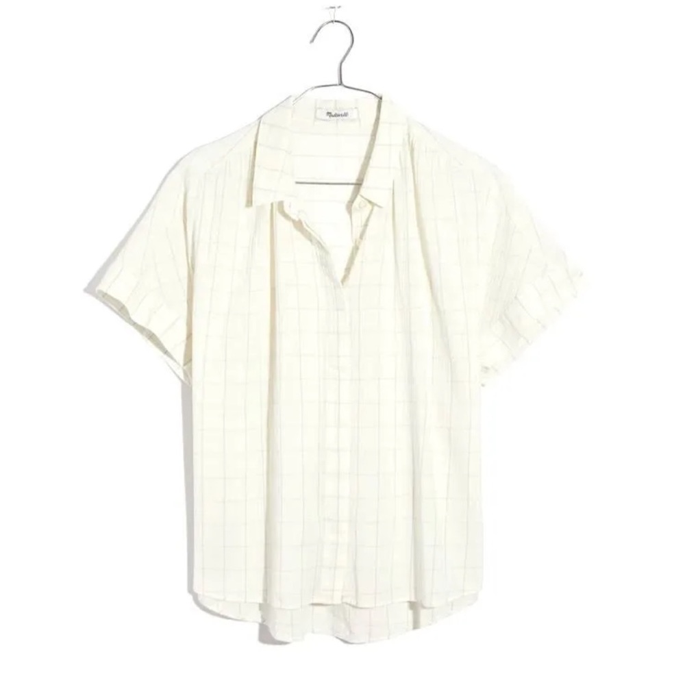 SOLD Madewell Hilltop Shirt in Windowpane Print L